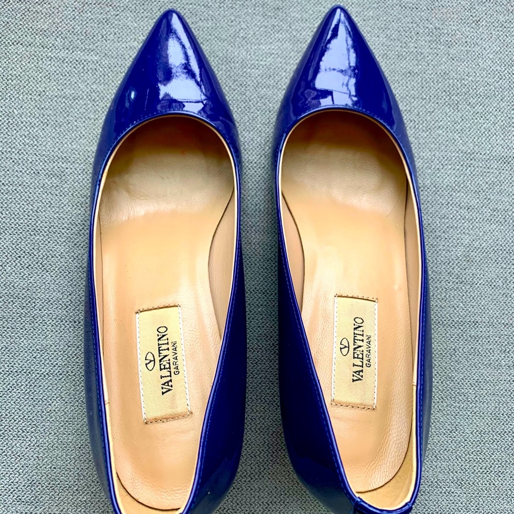 Valentino - Patent electric blue heels